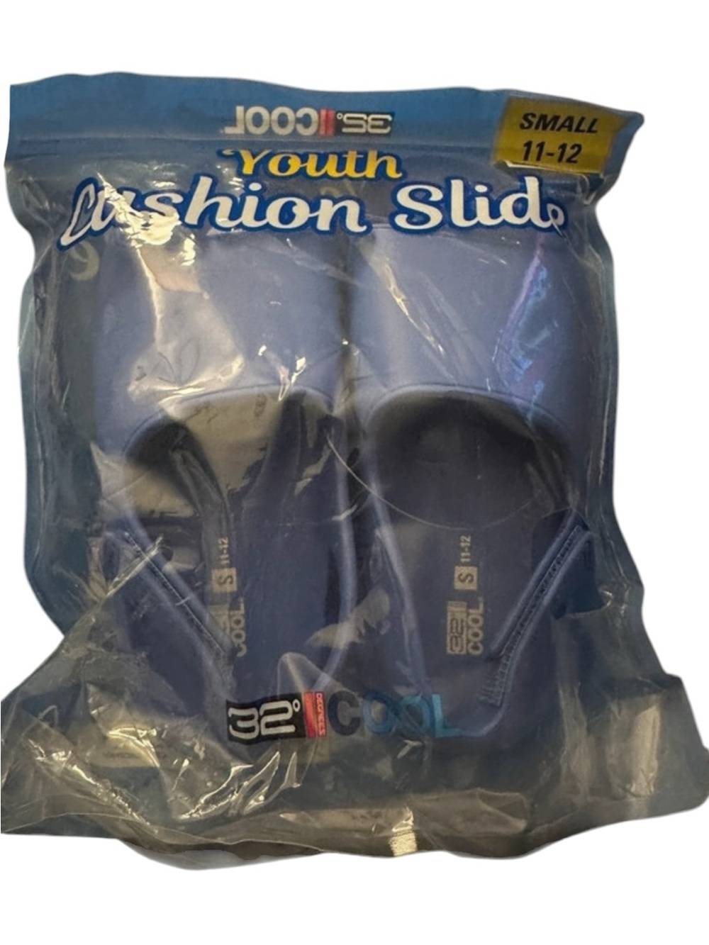 32 Degrees Youth Cushion Slide Sandals in Blue 11-12